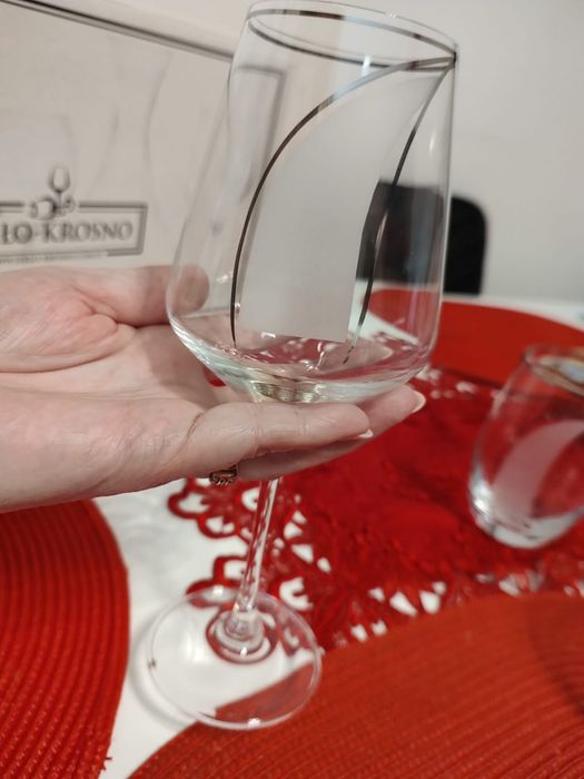 Komplet szkła Krosno Płetwa 18 el. + GRATIS Okazja Prezent Ślubny