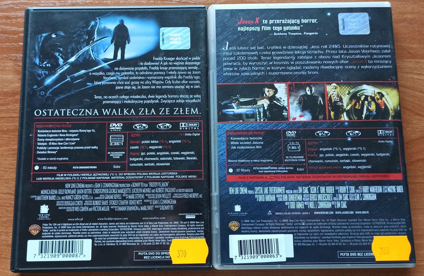 Jason X + Freddy kontra Jason - 2 płyty DVD