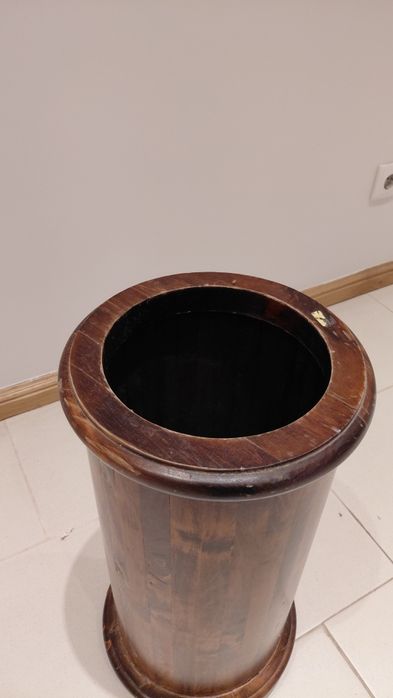 Porta guarda-chuvas cilindro (madeira maciça) 26x26x55cm alt