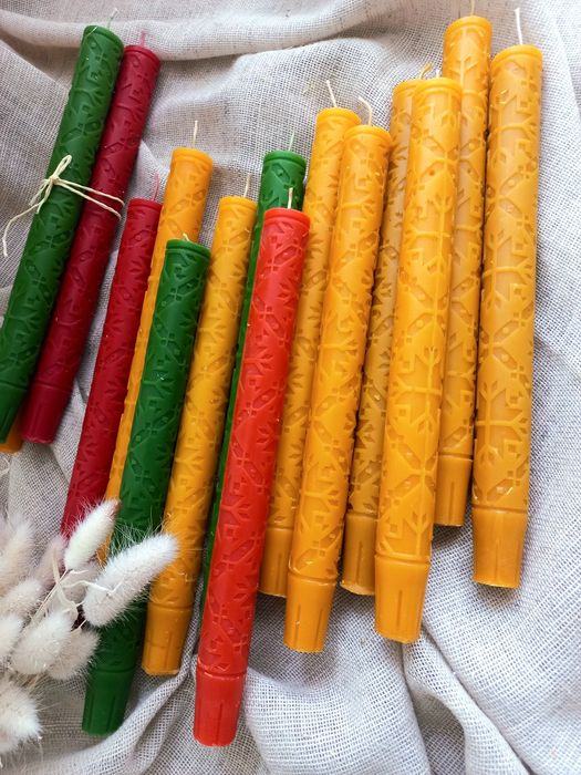 Набір для дідуха,  пшениця, овес,  ячмінь,  льон, просо, свічки з воск