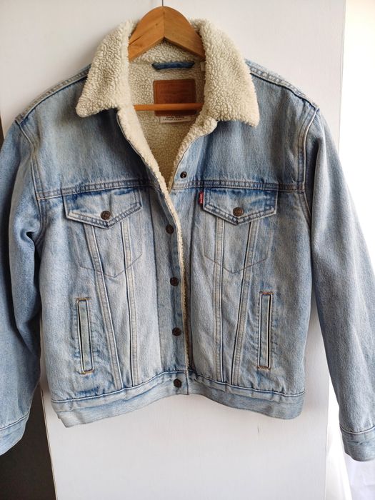 Джинсовая женская куртка шерпа LEVIS Premium × Mickey Mouse оригинал M
