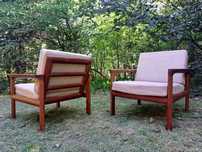 Fotel tekowy mid modern century lata 70, 2szt