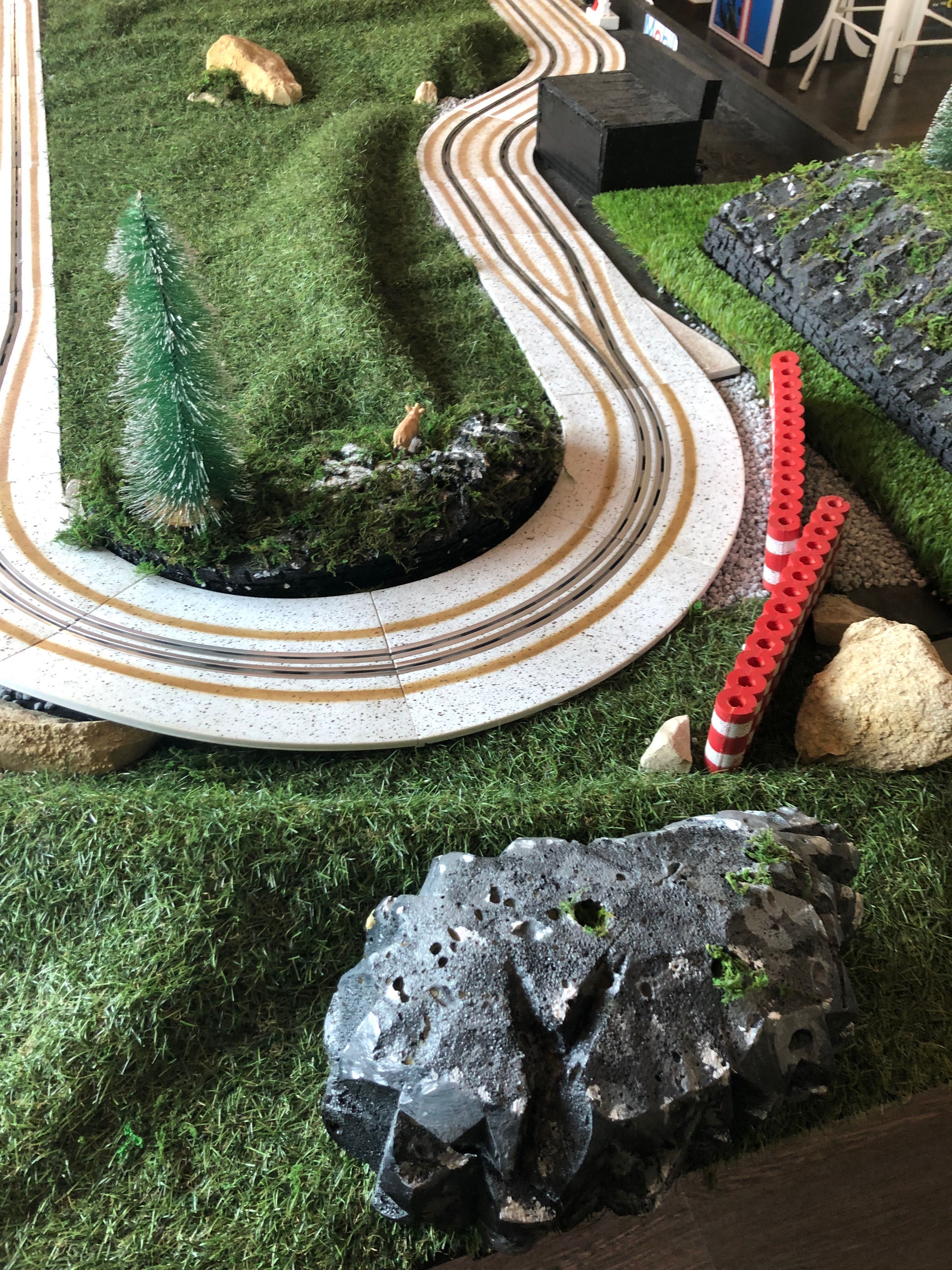 Pista scalextric com cerca de 3m por 1.5m