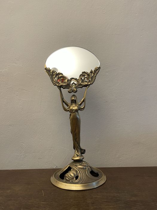 Lustro toaletkowe secesyjne mosiężne antyk