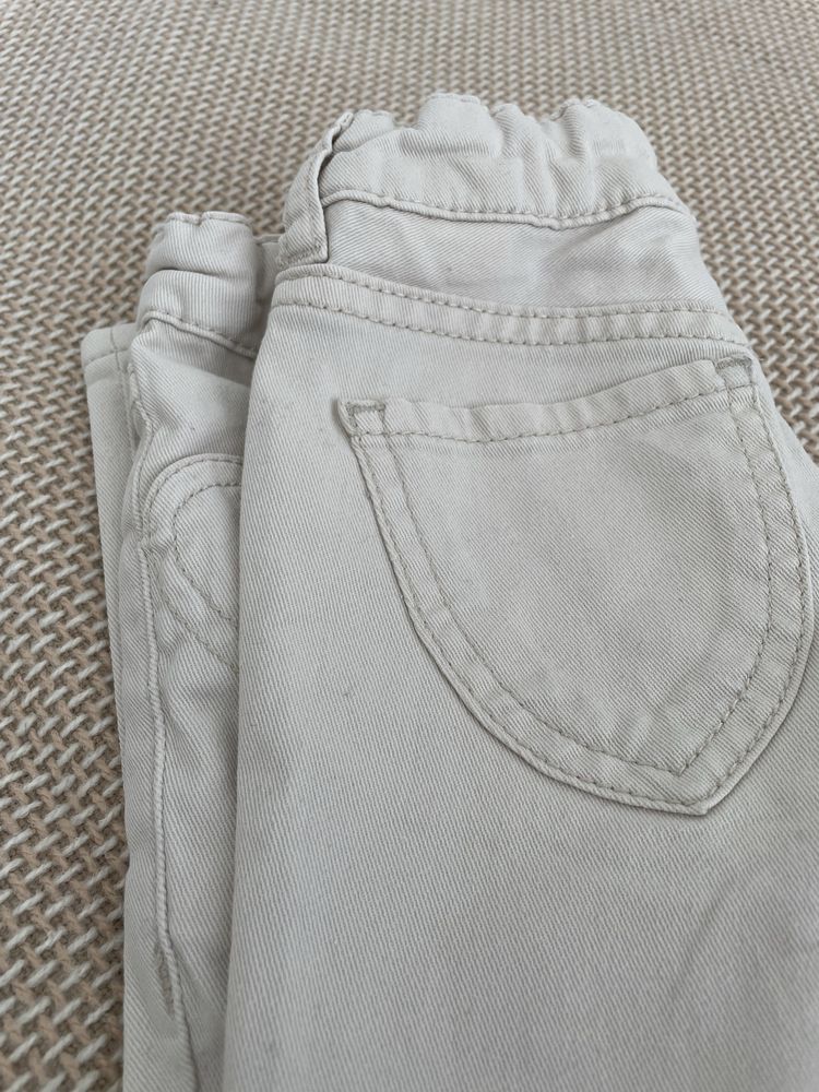 Białe jeansy H&M dziewczynka 98 cm 24-36M 3 lata