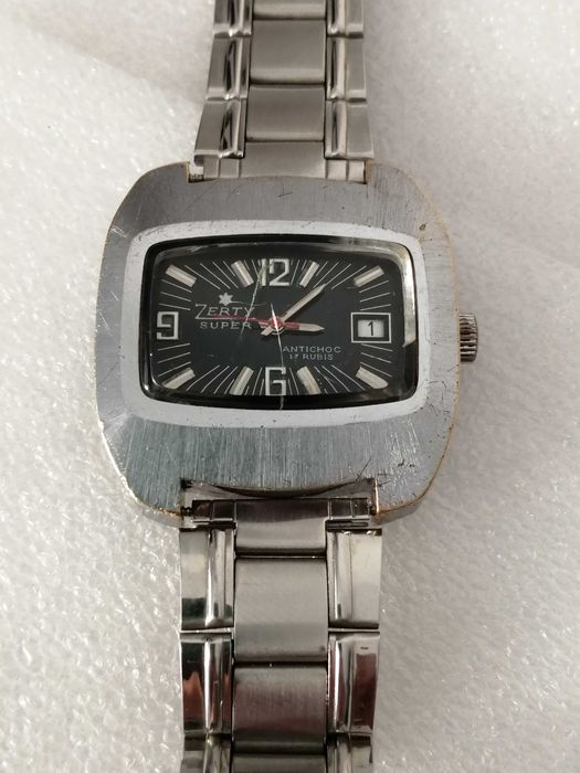 Relógio de pulso vintage de corda mecânico Zerty Super