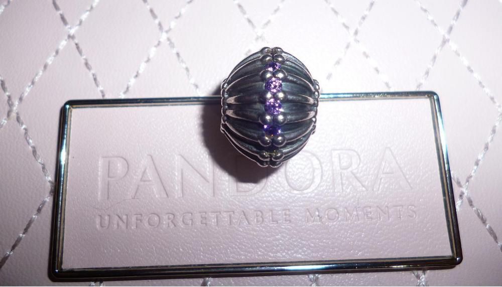 Conta original pandora Art Deco Roxa XL em prata com zircónias