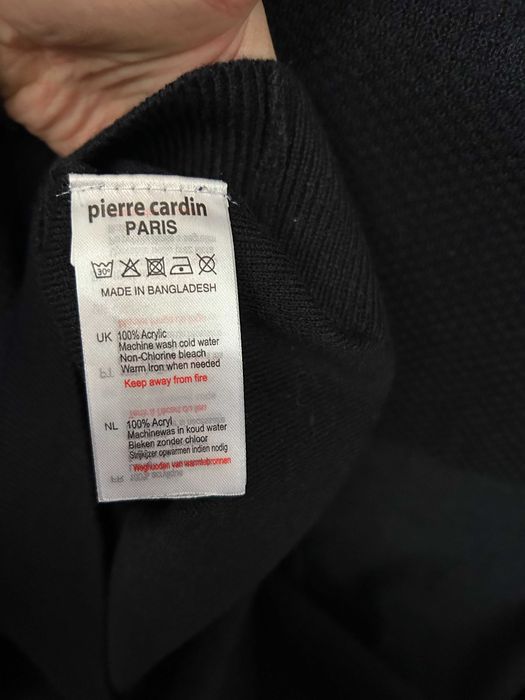 Pierre Cardin _ Granatowy delikatny sweter ze stójką XL