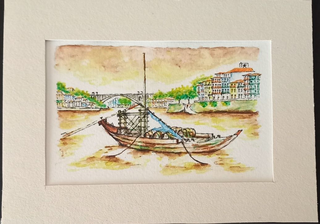 Ponte da Arrábida com barco rabelo Porto