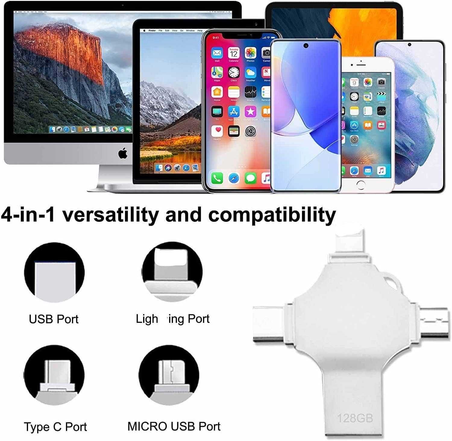 128 GB 4 w 1 pamięć USB 3.0 typ C/Micro/iOS/Android SPP124