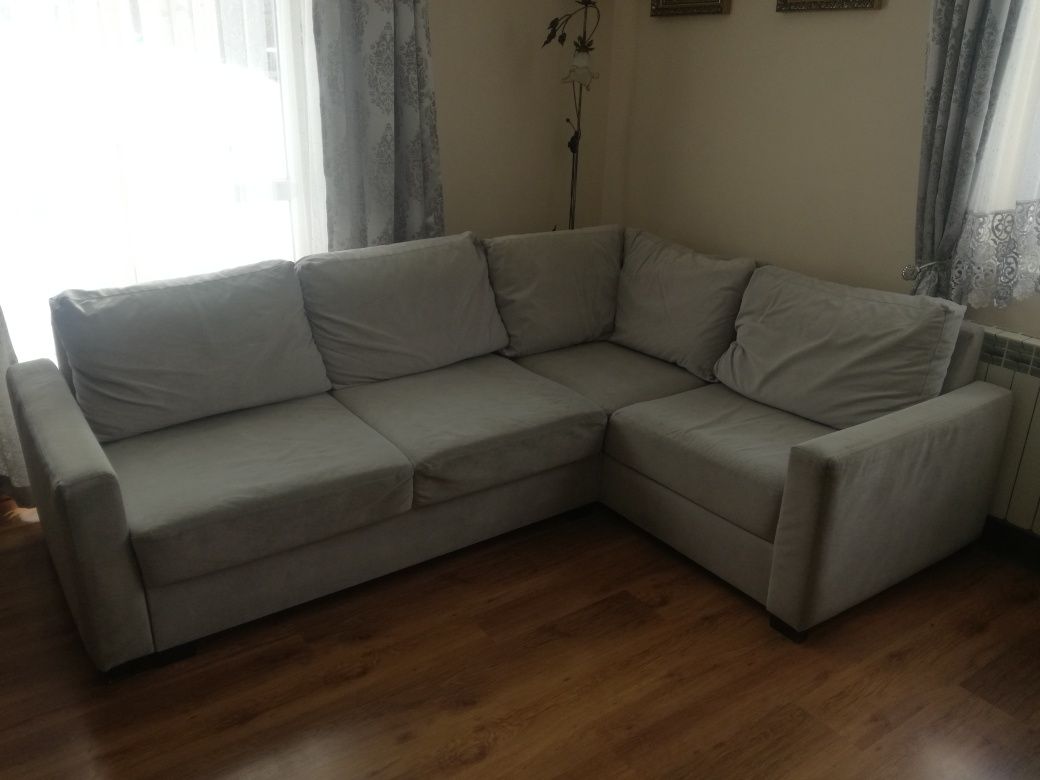 Wypoczynek narożnik sofa rozkładana plamoodporna 245/175/70