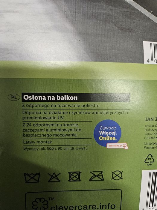 Nowa osłona na balkon