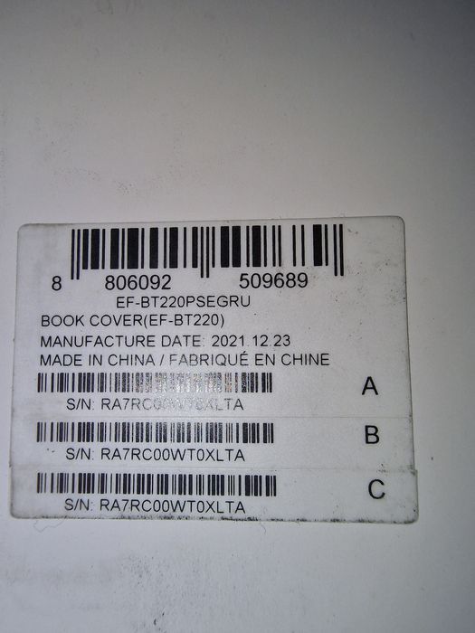 Чохол до планшета Samsung Tab A7 Lite Book Cover Silver (EF-BT220PSEGR