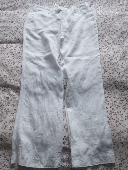 Calças de linho brancas