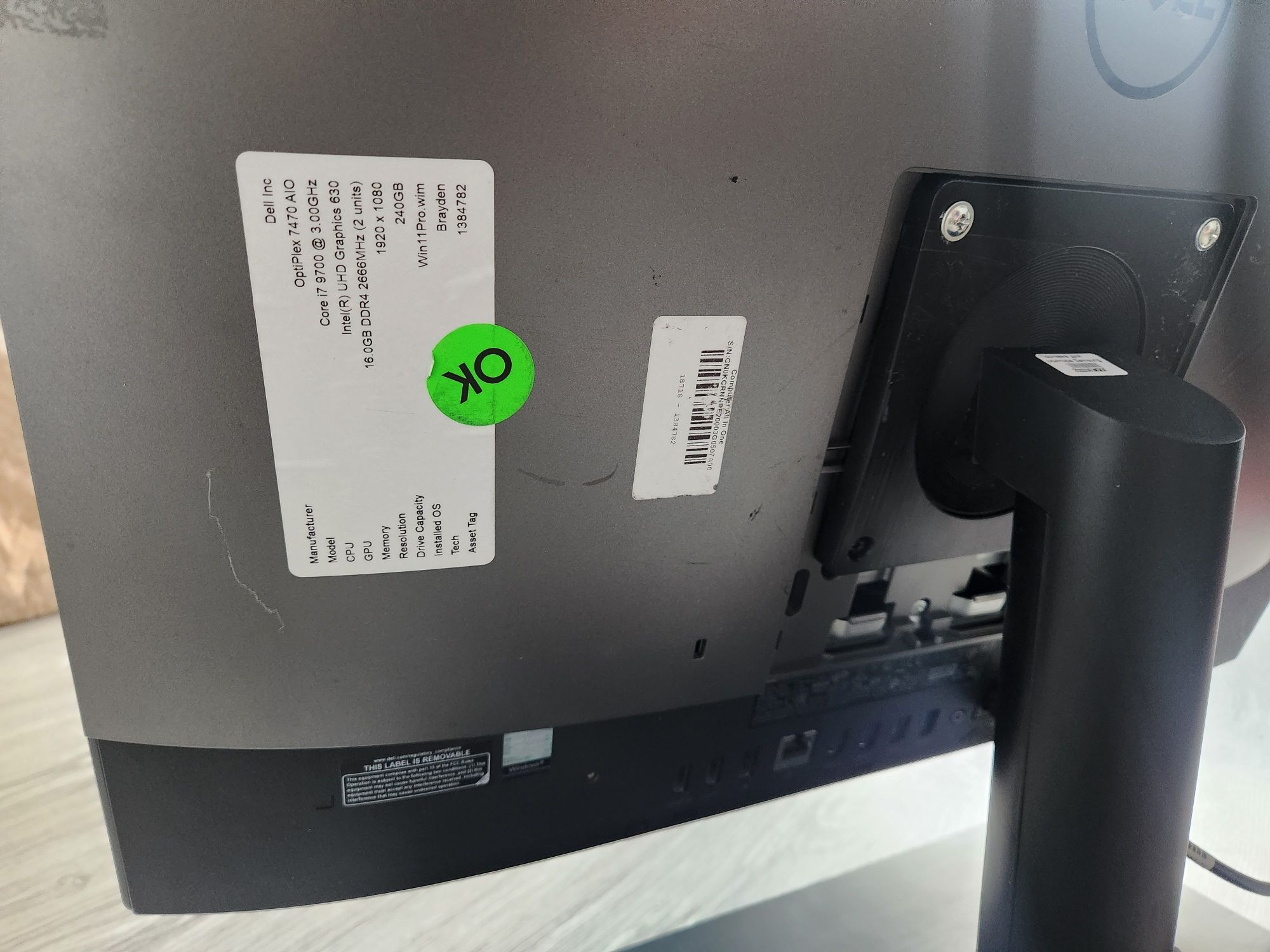 Моноблок Dell OptiPlex 5470 AIO_Core i7-9700_16gb_256 gb ssd_24" I