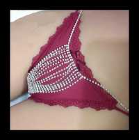 Majtki stringi diamenciki sexy body chain łańcuch łańcuszek