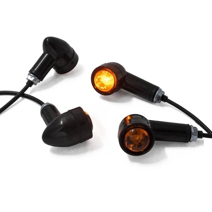 Conjunto de 4 piscas LED homologados moto cafe racer scrambler