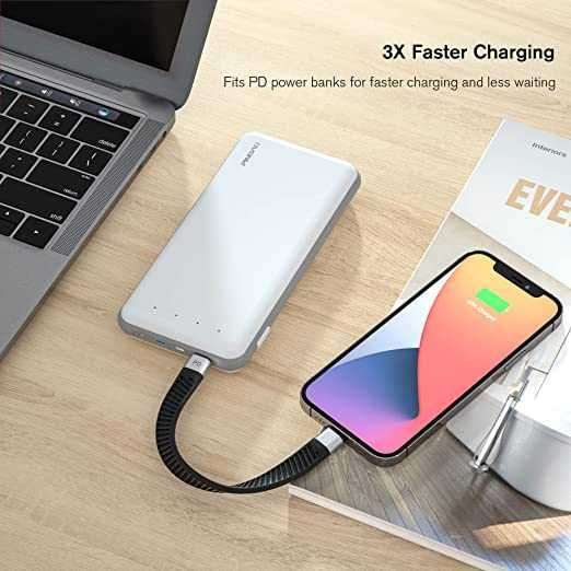 mytysun Krótki kabel do Iphone Ipad Lightning typu C certyfikat MFi