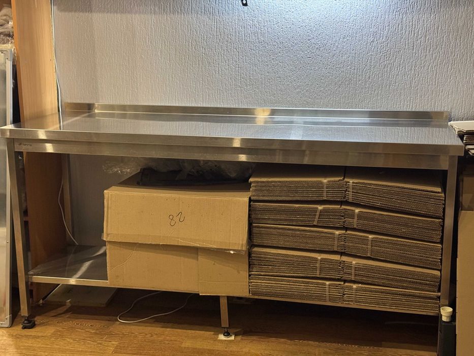 Стіл виробничий з полкою Tehma 120×60 і 150×60 см. Нержавійка AISI 430
