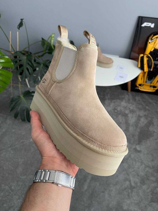 Женские ботинки UGG Neumel Platform Chelsea 36-41 Натур Замша! Купить!