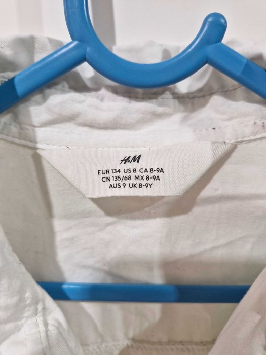 Biała koszula chłopięca 134 H&M