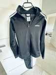 Komplet dresowy Adidas originals 3 stripes śliski materiał  czarny