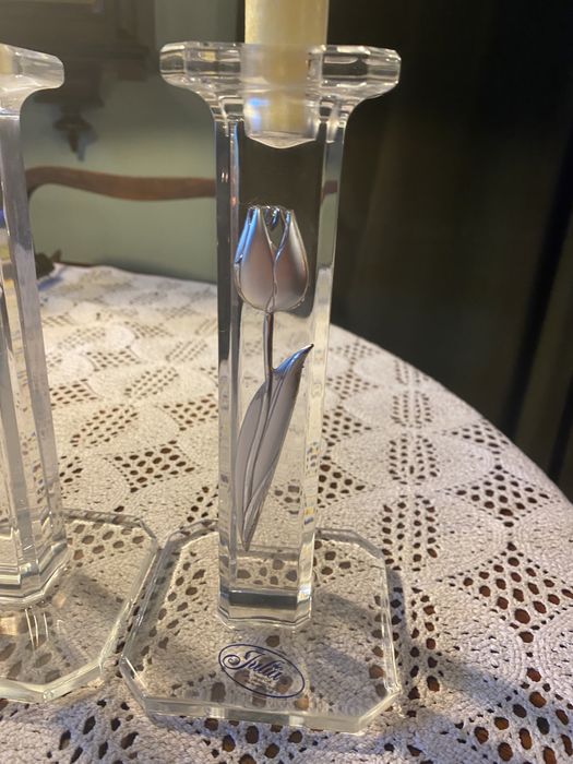 Kryształowe świeczniki  Huta Julia