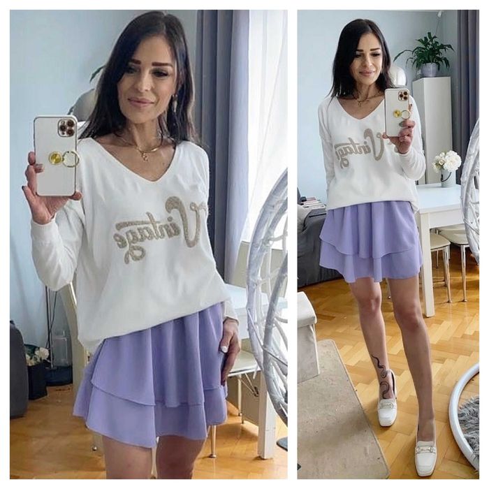 Spódniczki gładkie 2 falbanki kolory