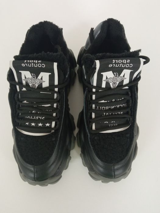 Sneakersy na grubej podeszwie/ocieplane/ skóra naturalna