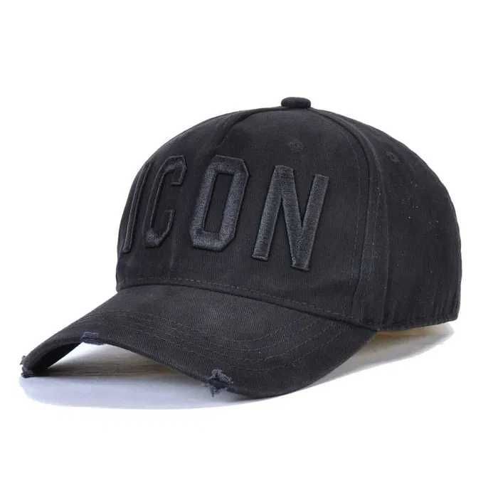 Czapka Bejsbolówka DSQUARED2 ICON Czarna / Czarne Napisy ICON