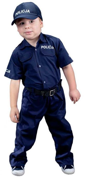 POLSKI POLICJANT strój kostium policjanta dla chłopców rozm S 110-120