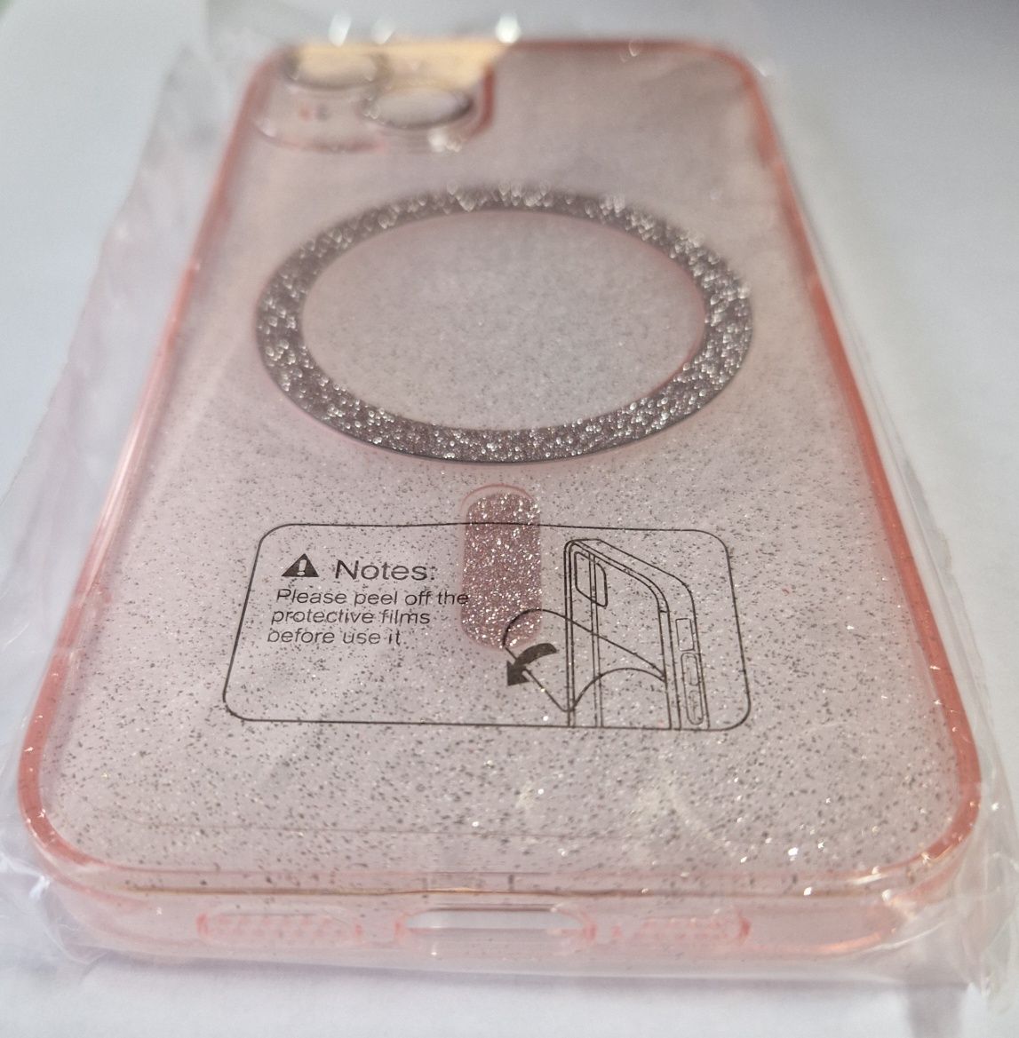 Glitter Magsafe Case do Iphone 13 różowy clear