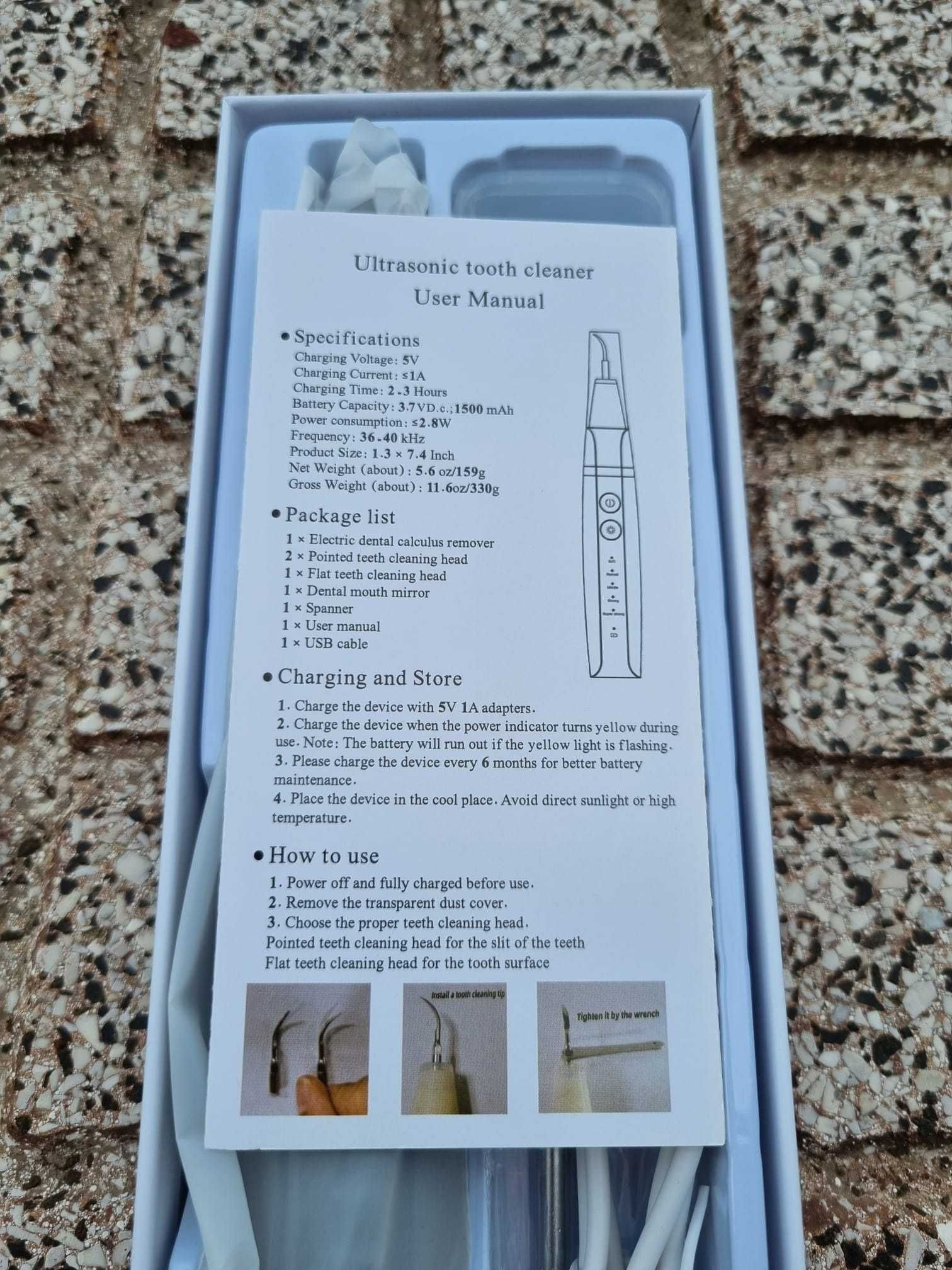 Aparelho de limpeza dentária ultrasónico