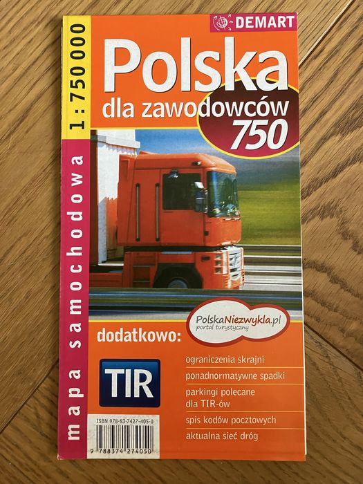 Mapa samochodowa Polska dla zawodowców 1:750000 TIR