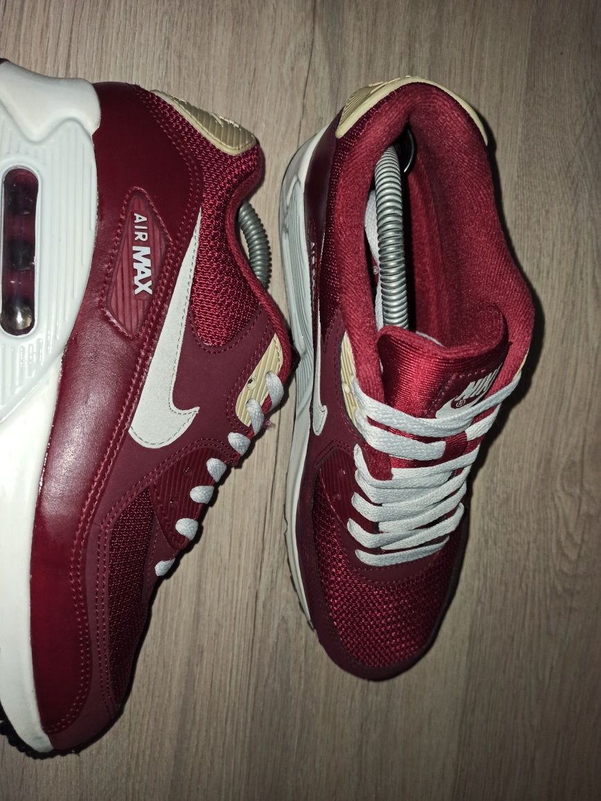 бордові кросівки Nike Air Max 90 Essential Red 2014