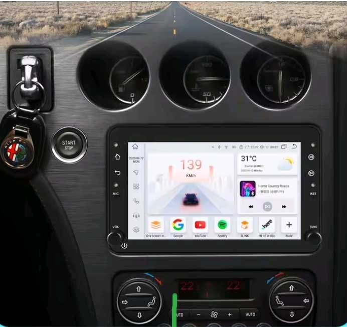 7 in 2 DIN car play Hizpo android 12 for Alfa 159/Brera Spider Sportw
