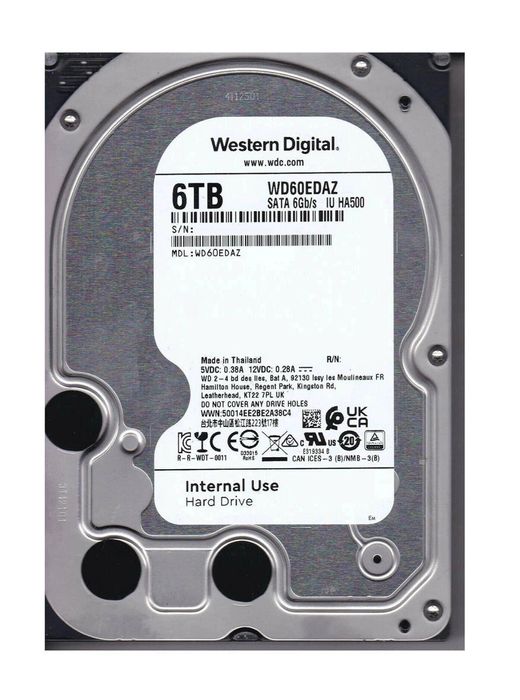 Dysk Twardy Western Digital Wd60Edaz 6Tb Sata Iii 3,5" () Uszkodzony