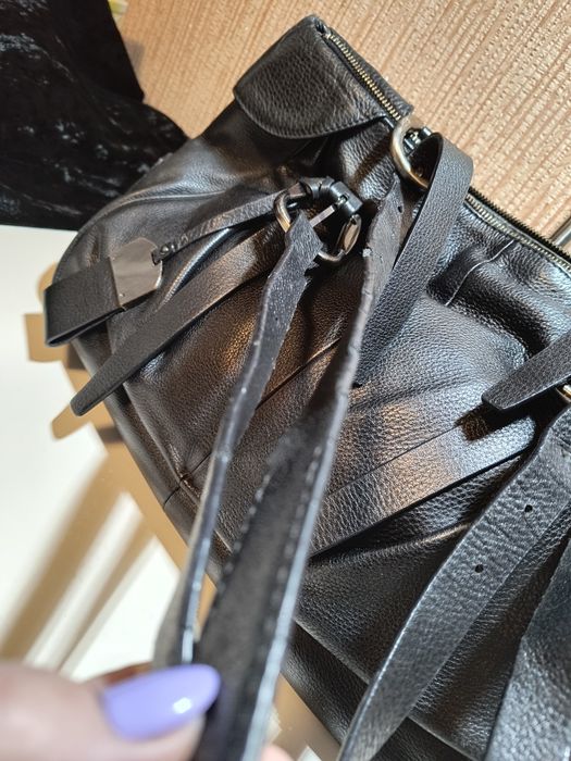 Сумка чорна шкіряна