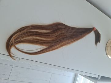 Włosy dziewicze 60-64 cm-jasny brąz.