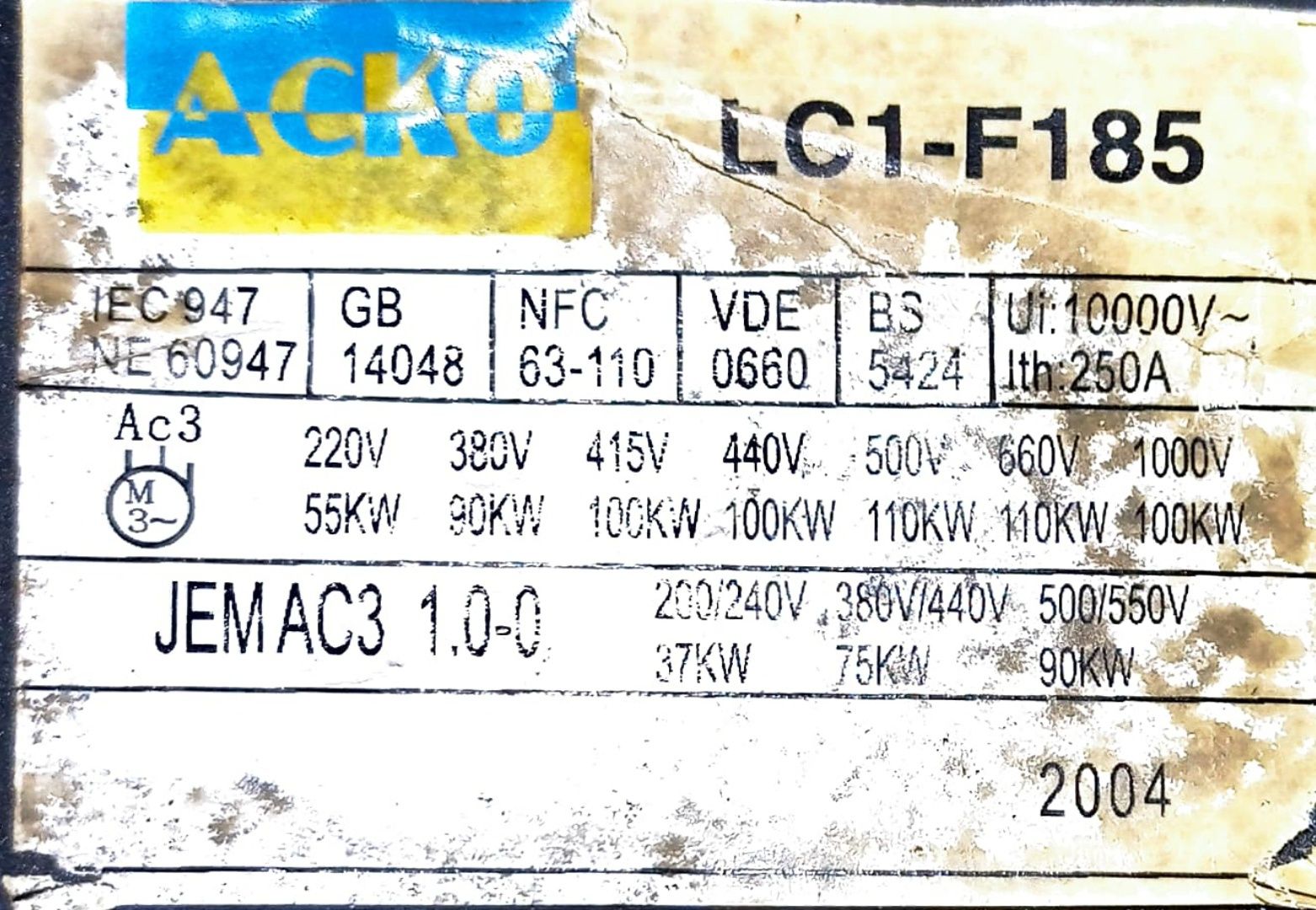 Контактор Пускатель LC1-F185