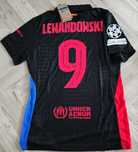 koszulka FC BARCELONA czarna 24/25 LEWANDOWSKI 9 meczówka! LM! L slim!