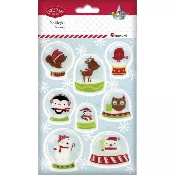 Naklejki wypukłe miękkie kule śnieżne 8szt. Titanum