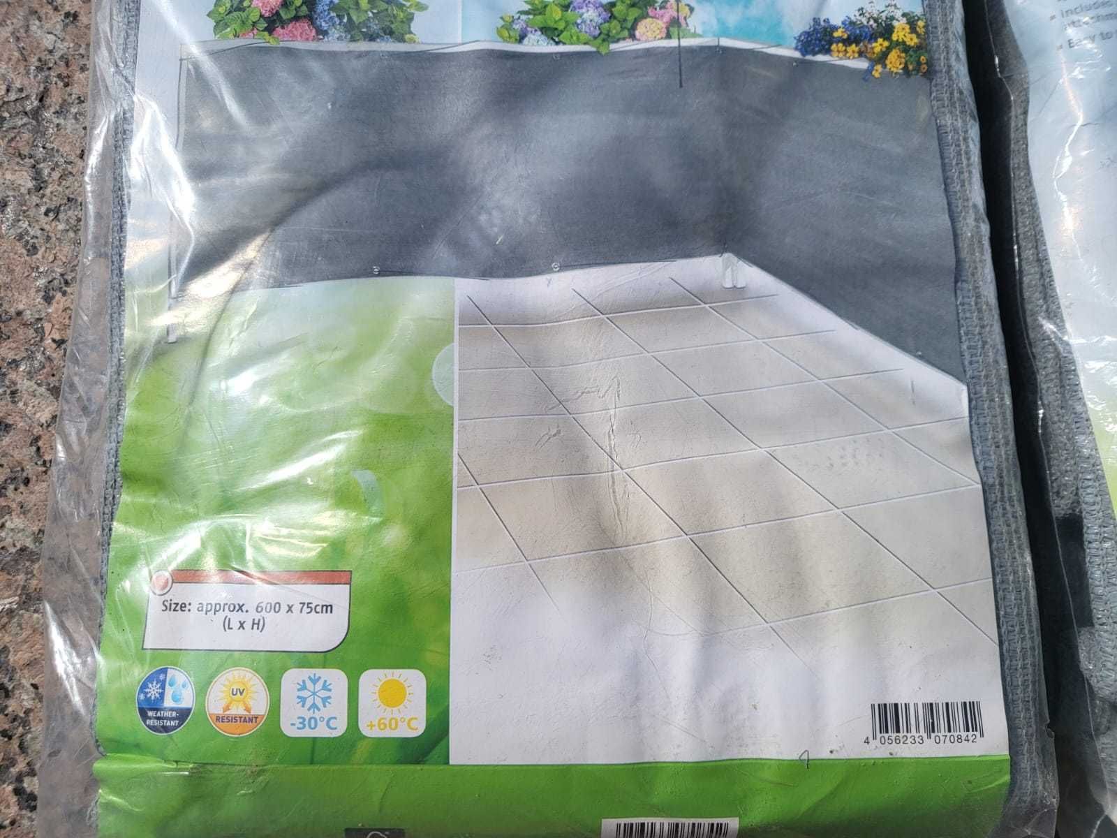 Osłona balkonowa, osłona ogrodzeniowa. 2 szt. Kolor Dark Grey. Nowe