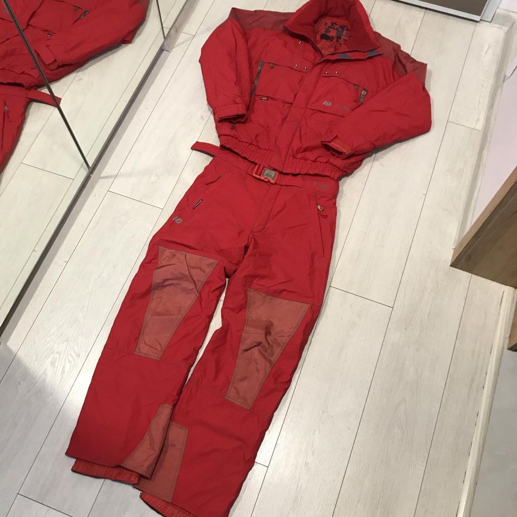 Strój narciarski Henri Duvillard komplet vintage czerwony retro
