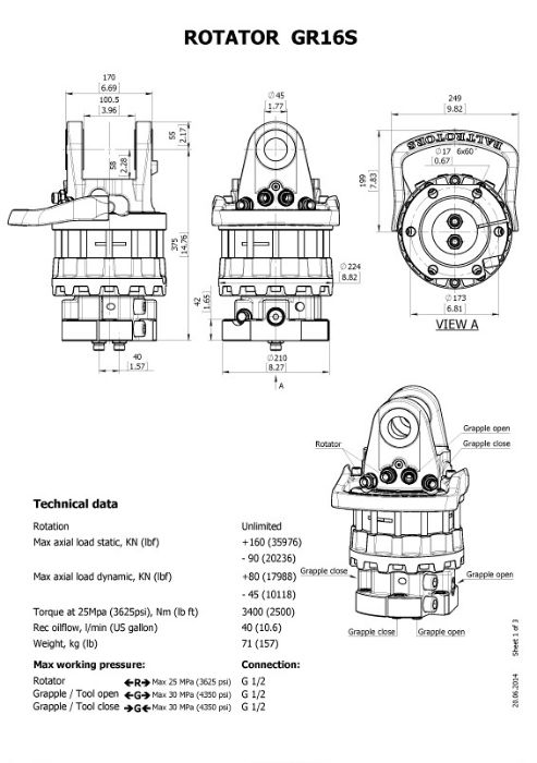 Rotator Baltrotors GR16S / 16T HDS Penz, Loglift, Epsilon, Kesla