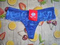 Stringi Koronkowe Niebieskie