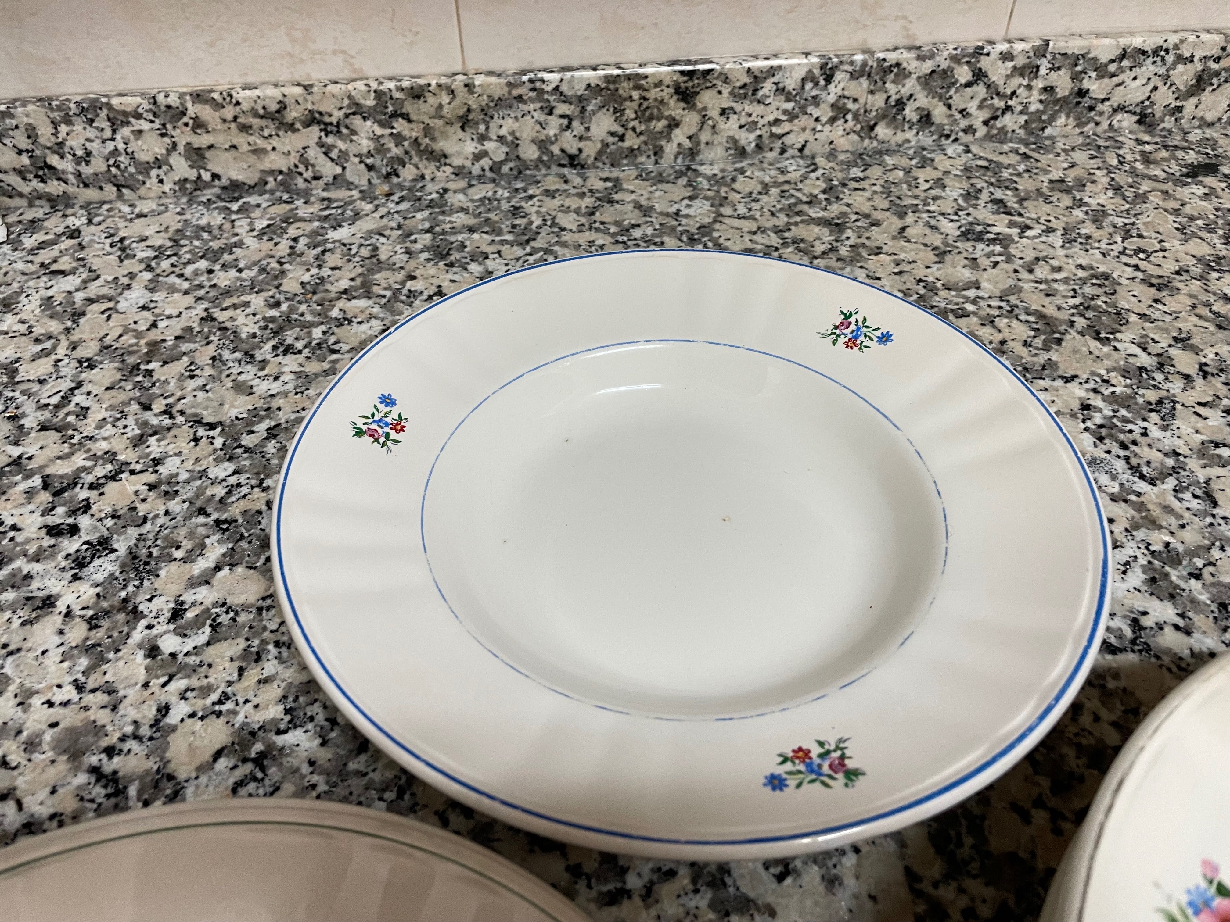 Vintage Clássico 6 pratos refeição loiça Sacavém louça sortidos