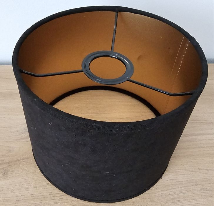 Klosz abażur welur czarno-złoty 20cm loft
