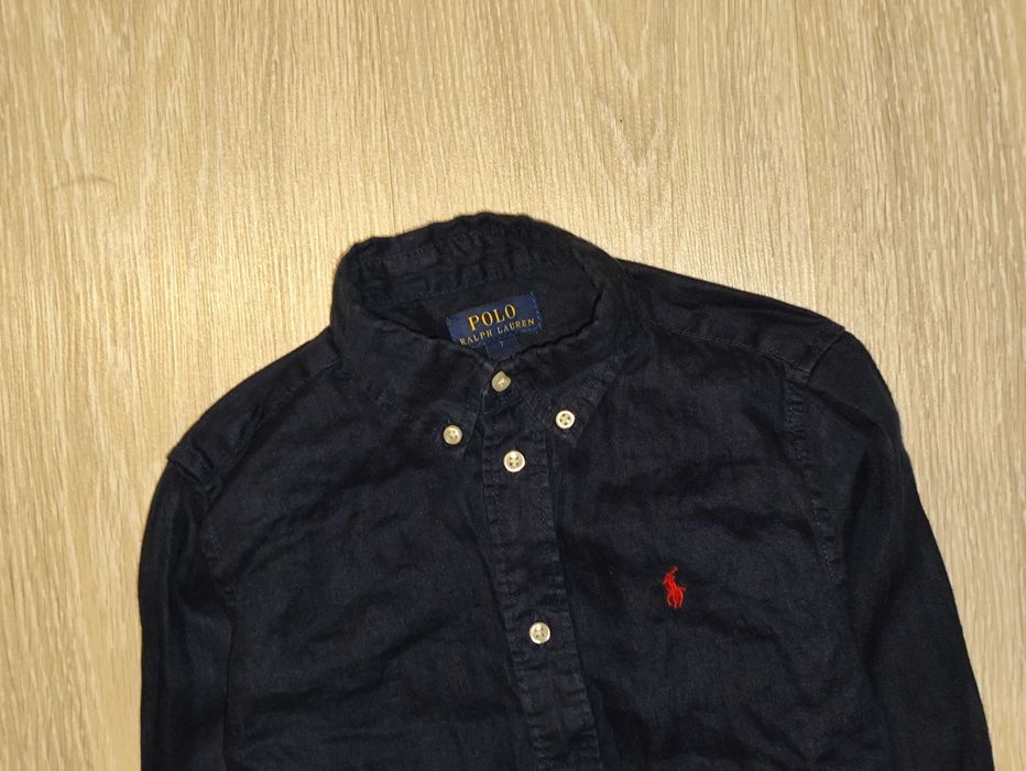 Синя сорочка з льону Polo Ralph Lauren на 7 років