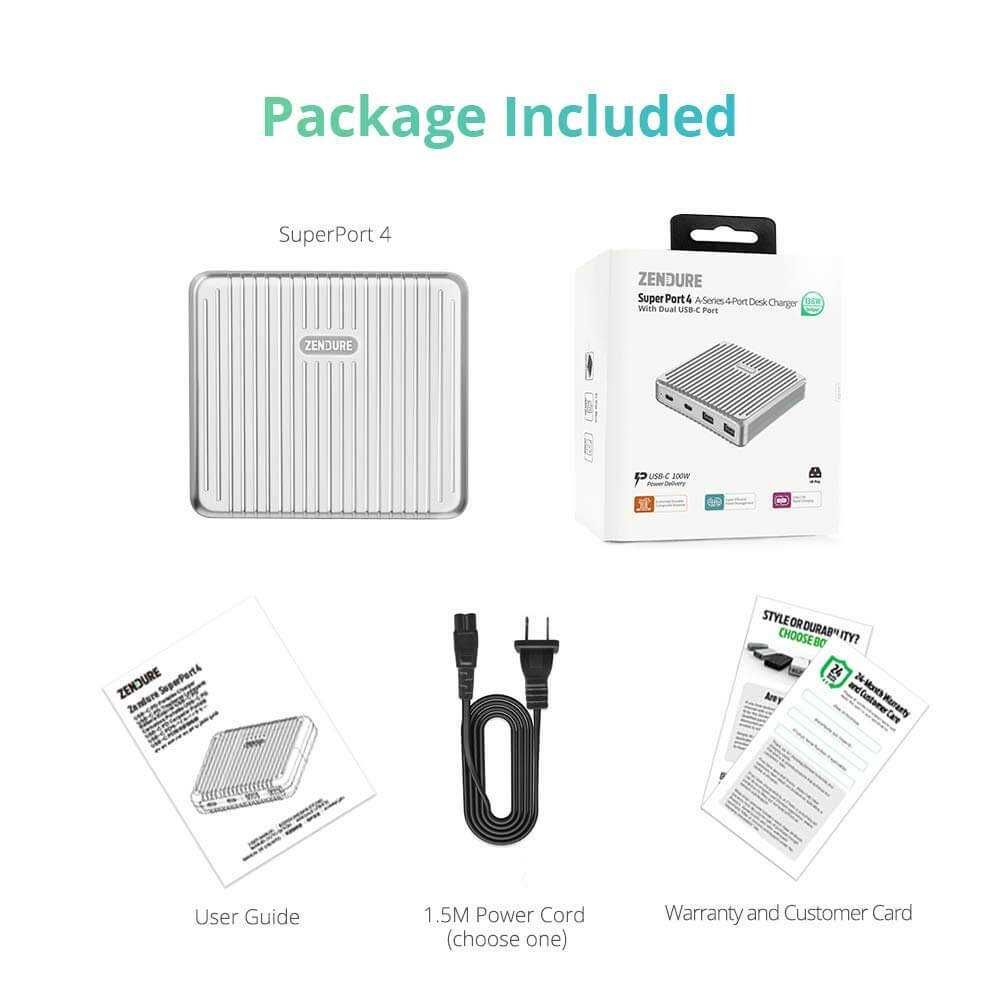 Zendure SuperPort 4 Desktop Charger With Dual PD 100W (silver)